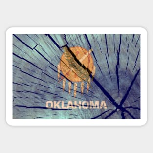 Oklahoma State Wood Flag Sticker